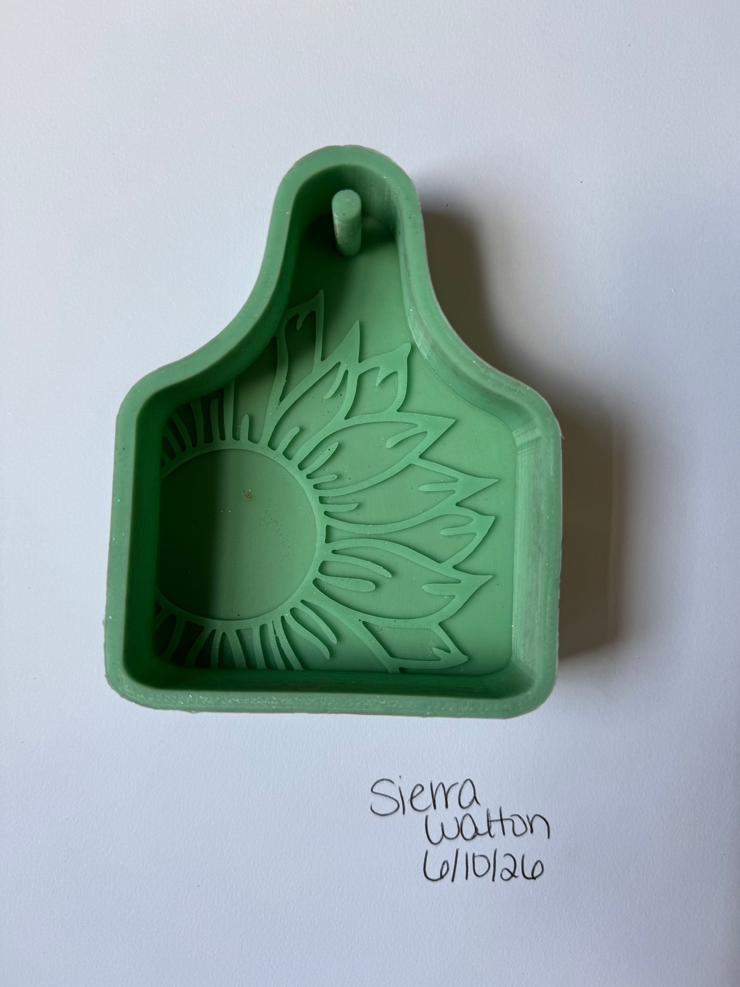 Sunflower Cow Tag Mold