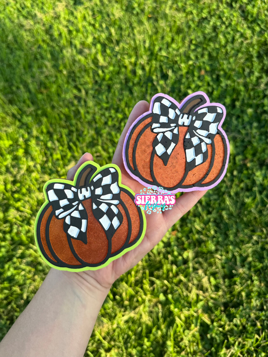 Checkered Bow Pumpkin
